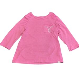 Calvin Klein Jeans Omega Pocket Tee Ruched Long Sleeve Tshirt Girls Small